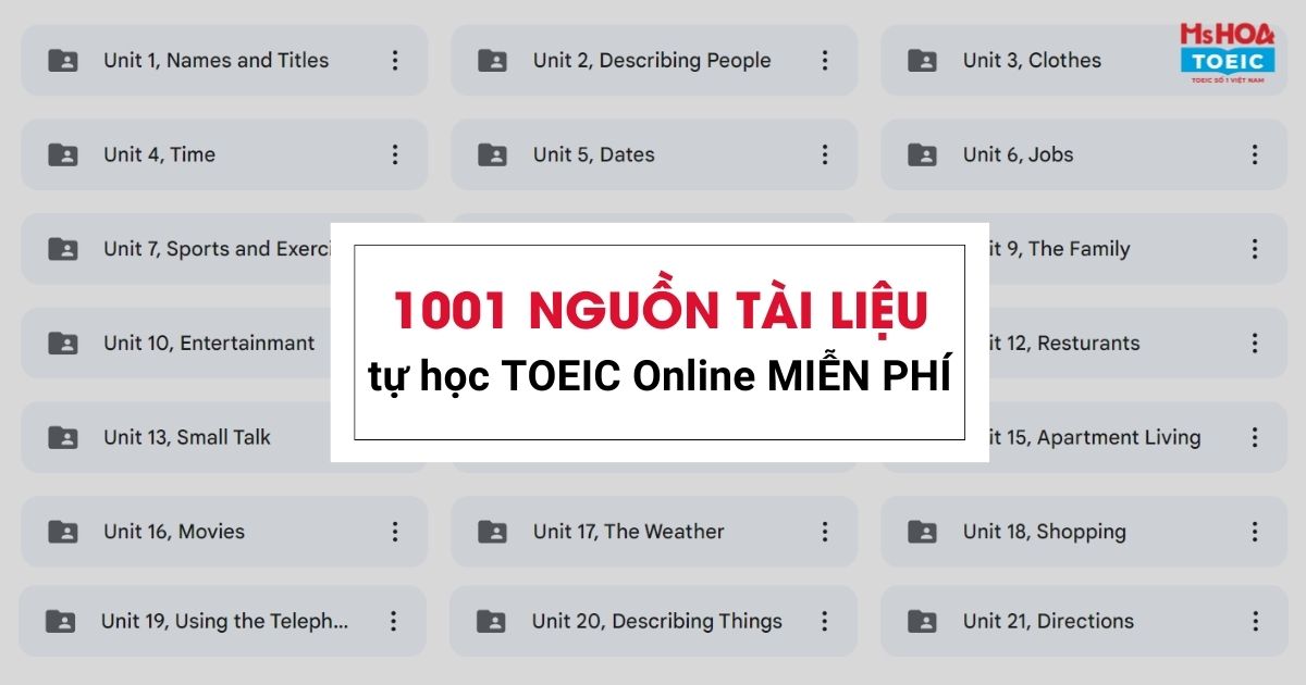 Tài Liệu Học TOEIC Hướng Dẫn Toàn Diện