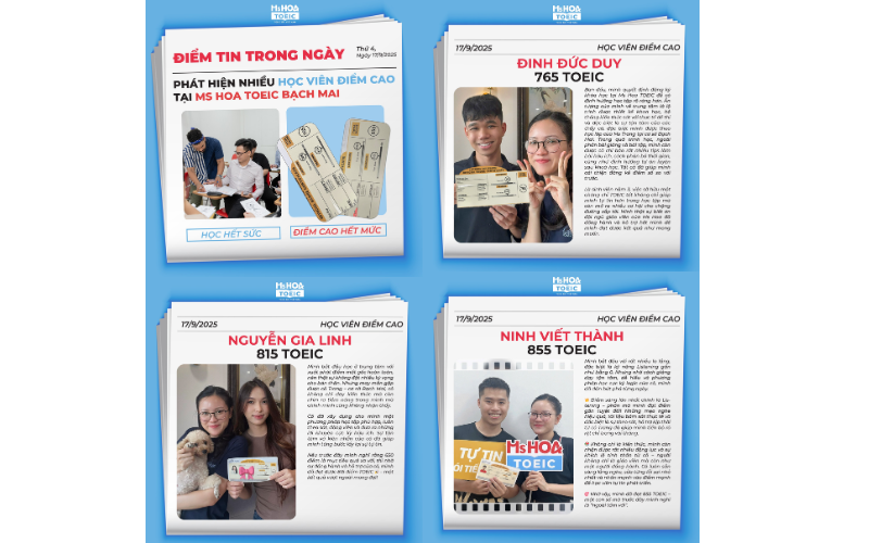 học viên học tại Ms Hoa TOEIC đạt thành tích như này
