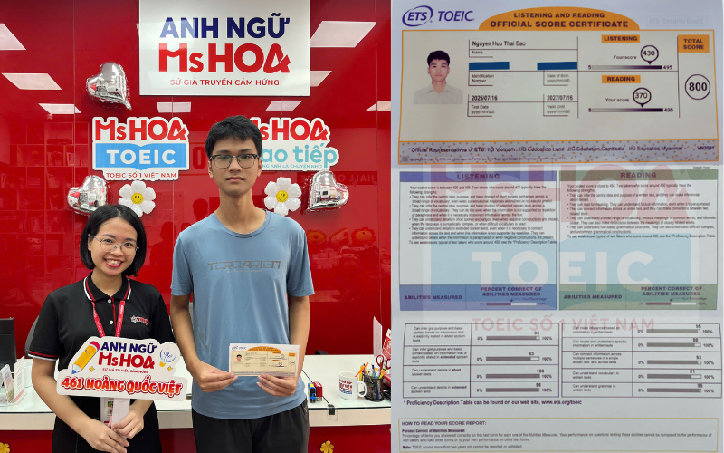 Thái Bảo với hành trình từ mất gốc đến lấy 800 điểm TOEIC