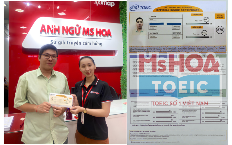 Lê Minh vượt lên chính mình nâng hơn 300 điểm TOEIC