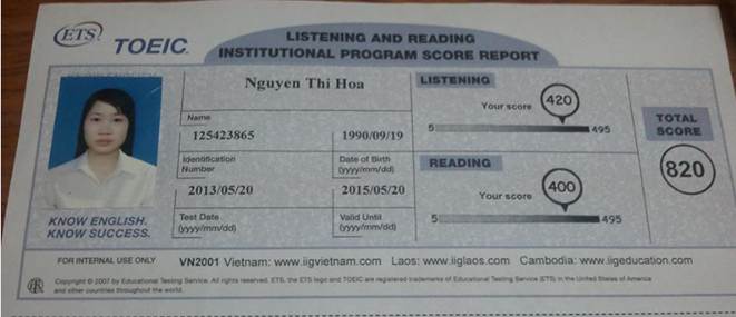 hoc vien dat diem cao TOEIC